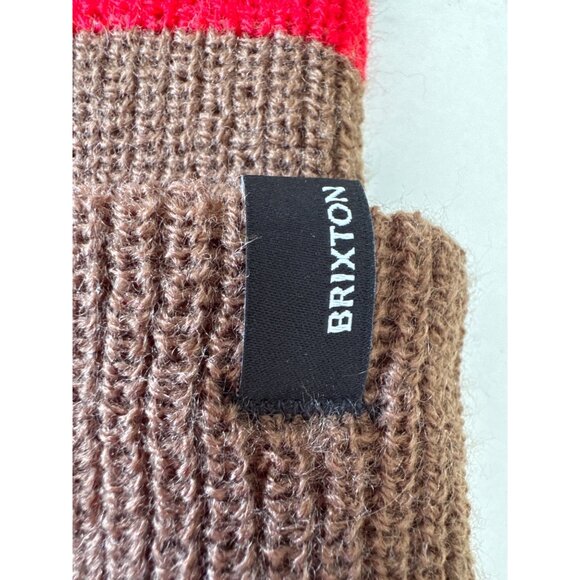Brixton Mens Knit Beanie With Red Stripes - Picture 5 of 6